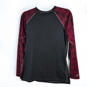 ColdPruf Activewear Top Black Red Long-Sleeve Base Layer Women's Size Large